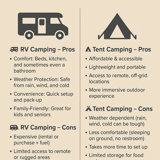 RV vs Tent Camping: Pros and Cons