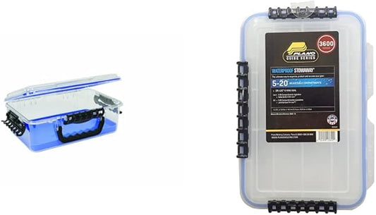 Plano Guide Series 3700 Field Box Waterproof Case, Blue, Large, Dry Box With Wrist Strap for Boat, Kayak, and Camping, Outdoor Gear Storage & 3640 Stowaway