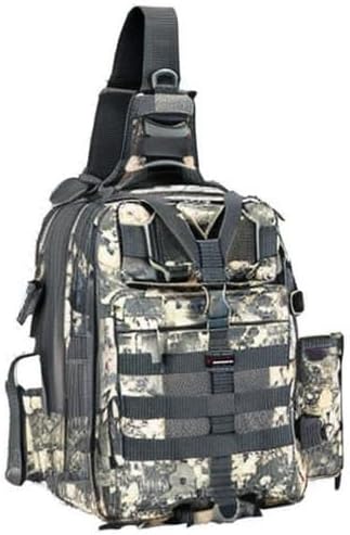 Piscifun Tackle Bag With Rod & Gear Holder - Lightweight Sling Storage Bag, Outdoor Shoulder Pack for Fishing, Hiking, Hunting