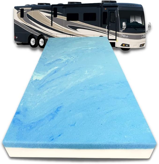 FoamRush 6-Inch Bunk (36" x 72") Mattress Gel Memory Foam RV Mattress Replacement, Medium Firm, Comfort, Pressure Relief, Made in USA, Travel Camper Trailer Truck, Cover Not Included