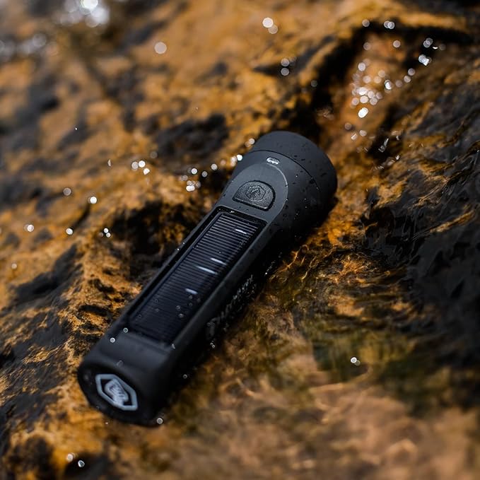 Journey 300 Solar LED Waterproof Flashlight with USB Phone Charger, Black