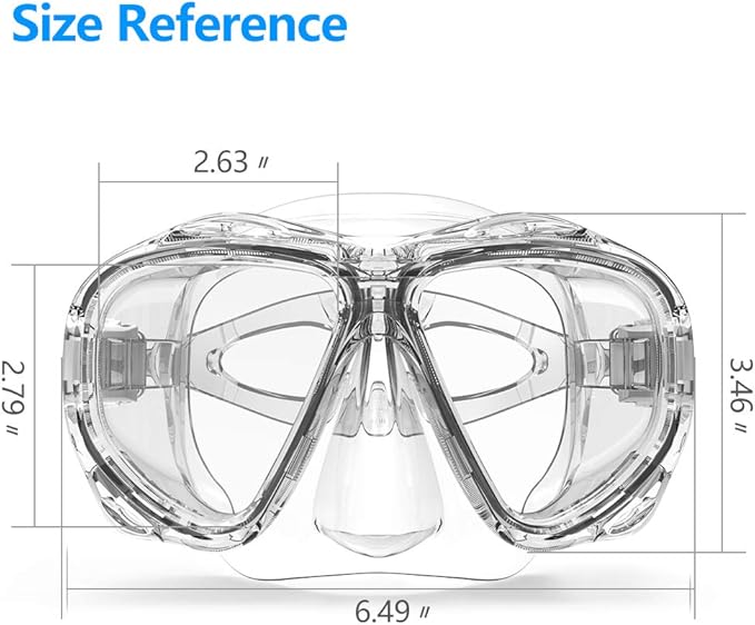 COPOZZ Adult Scuba Mask, Dive Mask Anti Fog Snorkeling Scuba Diving Glasses, Great Seal Free Diving Tempered Glass Mask Goggles