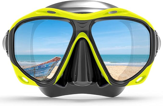 COPOZZ Adult Scuba Mask, Dive Mask Anti Fog Snorkeling Scuba Diving Glasses, Great Seal Free Diving Tempered Glass Mask Goggles