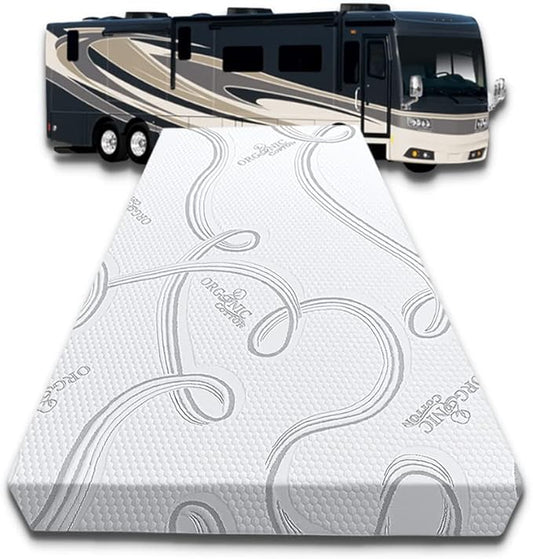 FoamRush 6-Inch Bunk (30" x 80") Mattress Gel Memory Foam RV Mattress Replacement with Cotton Cover, Medium Firm, Comfort, Pressure Relief, Made in USA, Travel Camper Trailer Truck