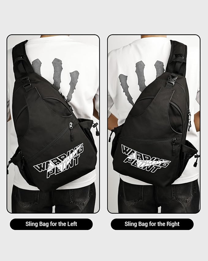 Warping Point Pickleball Bag, Adjustable Large Capacity Pickleball Crossbody Backpack for Women Men, Sling Padel Bag Hold 2 to 4 Paddles with Multiple Compartments, Wet & Safety Pocket Fence Hook