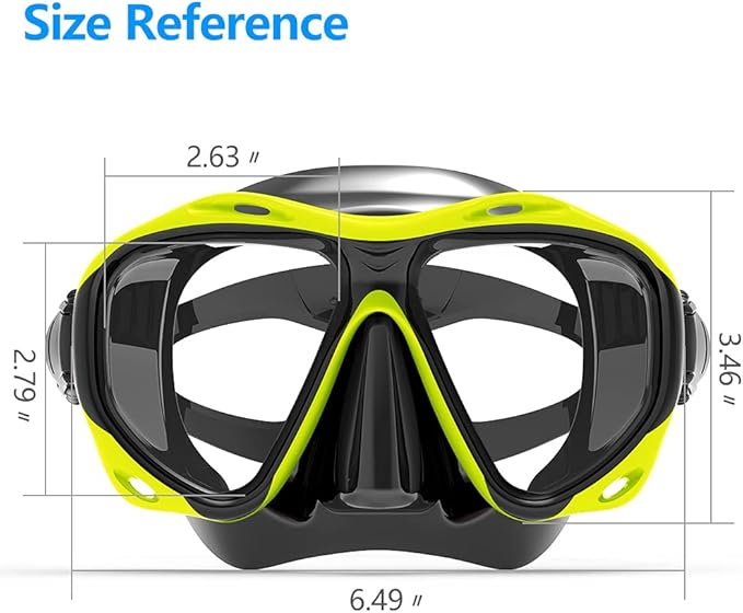 COPOZZ Adult Scuba Mask, Dive Mask Anti Fog Snorkeling Scuba Diving Glasses, Great Seal Free Diving Tempered Glass Mask Goggles