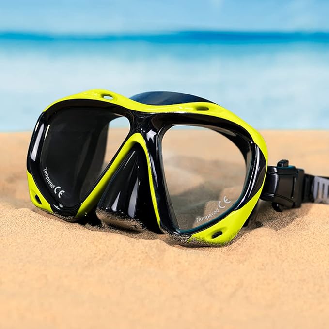 COPOZZ Adult Scuba Mask, Dive Mask Anti Fog Snorkeling Scuba Diving Glasses, Great Seal Free Diving Tempered Glass Mask Goggles
