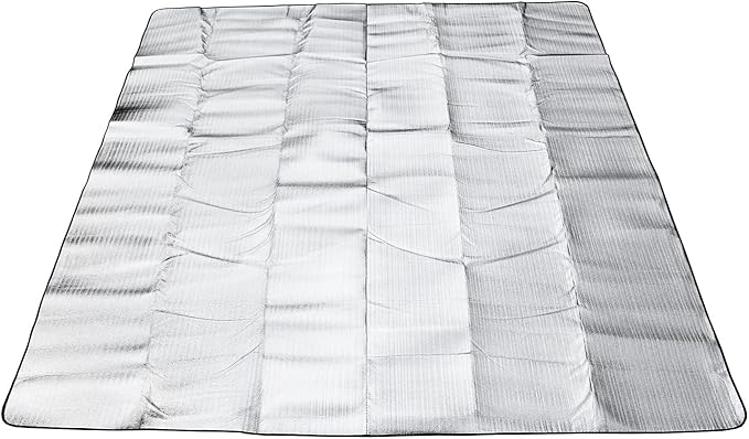 Wind Tour Outdoor Double-Sided Moisture-Proof Aluminum Foil Foam Pad Waterproof and Insulating Foil Mat Picnic Mat Camping Mat for Beach Tent and Camping