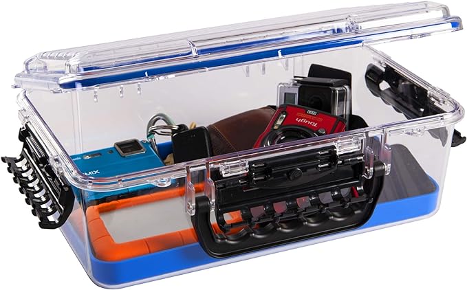 Plano Guide Series 3700 Field Box Waterproof Case, Blue, Large, With Wrist Strap for Boat, Kayak, and Camping, Outdoor Gear Storage & 3440-10 Stowaway (3400 Series)