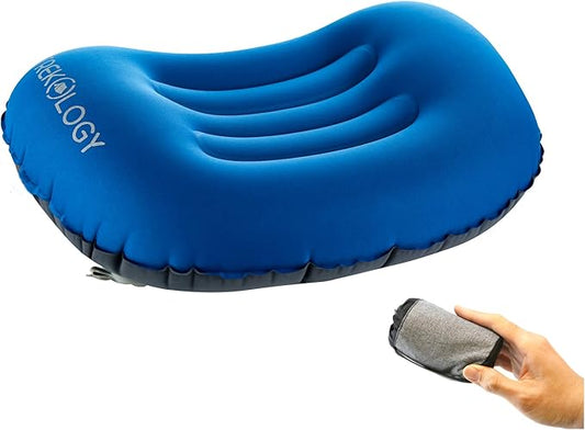 TREKOLOGY Aluft 1.0 Comfy Inflatable Camping & Backpacking Pillow - Perfect for Sleeping, Air Travel, Beach - Quick & Easy to Inflate and Deflate Camper Pillow