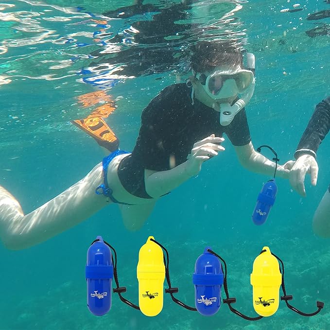 Cylinder Dry Box with Lanyard - Waterproof Container, Watertight Key Pouch Holder - For Snorkeling, Boat, Kayak and Water Activities (Blue, Large)