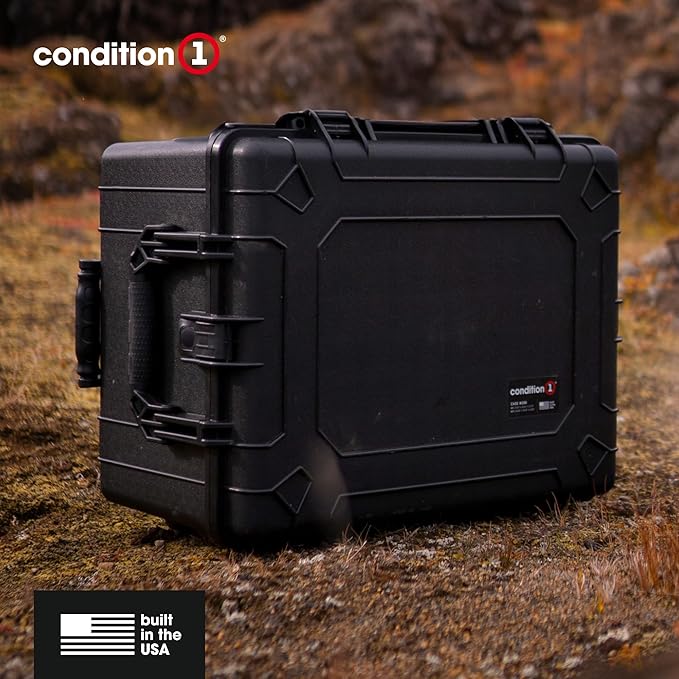 Condition 1 25" Large Rolling Hard Travel Case Model 286, Lockable Storage Box with Wheels and Handle, Waterproof Dustproof TSA Friendly, Made in USA, 24.58"x19.58"x14.60" Orange