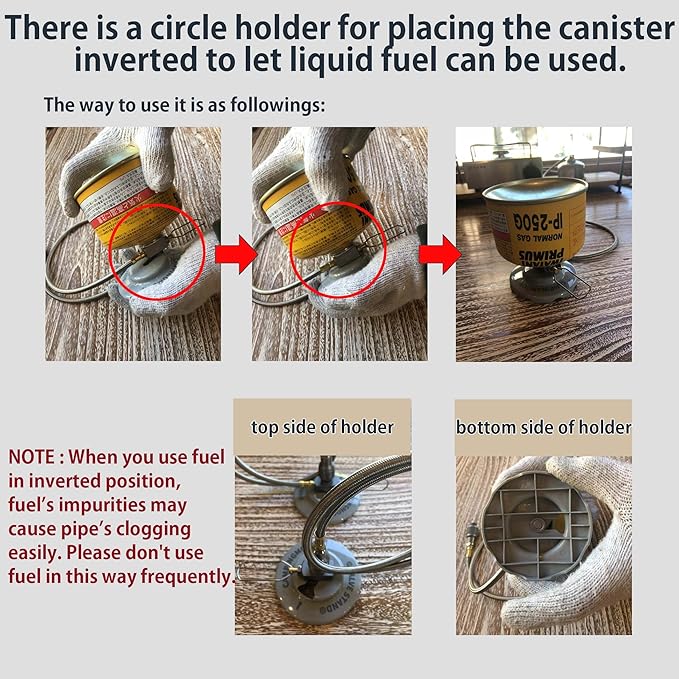 camping moon CAMPINGMOON 9.8-inch Multi-Function Gas Hose for EN417 Lindal Valve Screw-on Type Canister and Device Z21-25