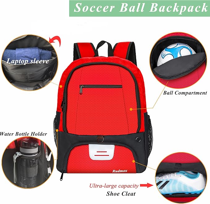 Soccer Ball Bag-Backpack for Basketball,Volleyball with Cleat Shoes and Ball Compartment for Sports Team,Trainning