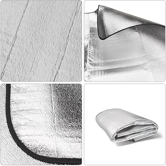 Wind Tour Outdoor Double-Sided Moisture-Proof Aluminum Foil Foam Pad Waterproof and Insulating Foil Mat Picnic Mat Camping Mat for Beach Tent and Camping