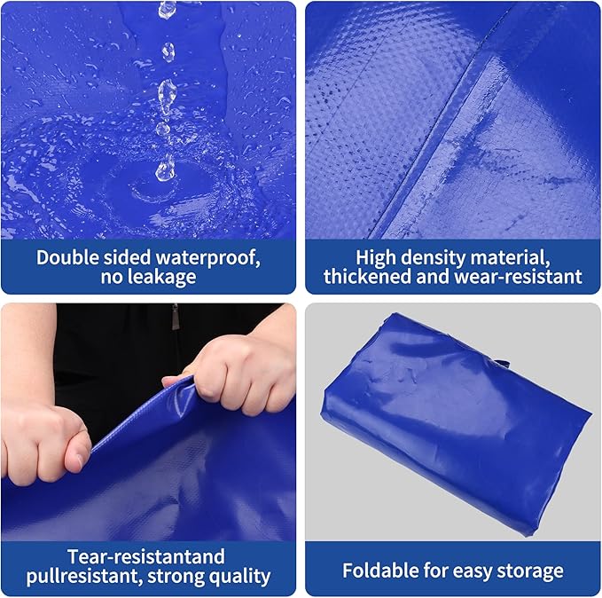 760 L/200 Gal Water Bladder Tank, Foldable Portable Water Storage Container, Emergency Water Bag for RV, Truck Bed, Fire Prevention, Drought Resistance, Blue