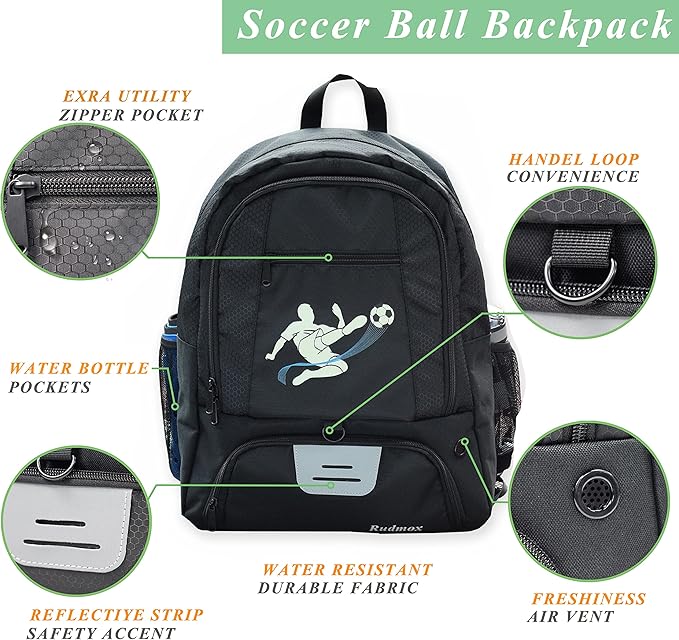 Soccer Ball Bag-Backpack for Basketball,Volleyball with Cleat Shoes and Ball Compartment for Sports Team,Trainning