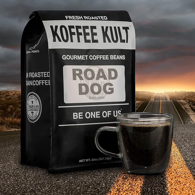 Koffee Kult Road Dog Dark Roast Coffee Beans (whole bean,32oz)