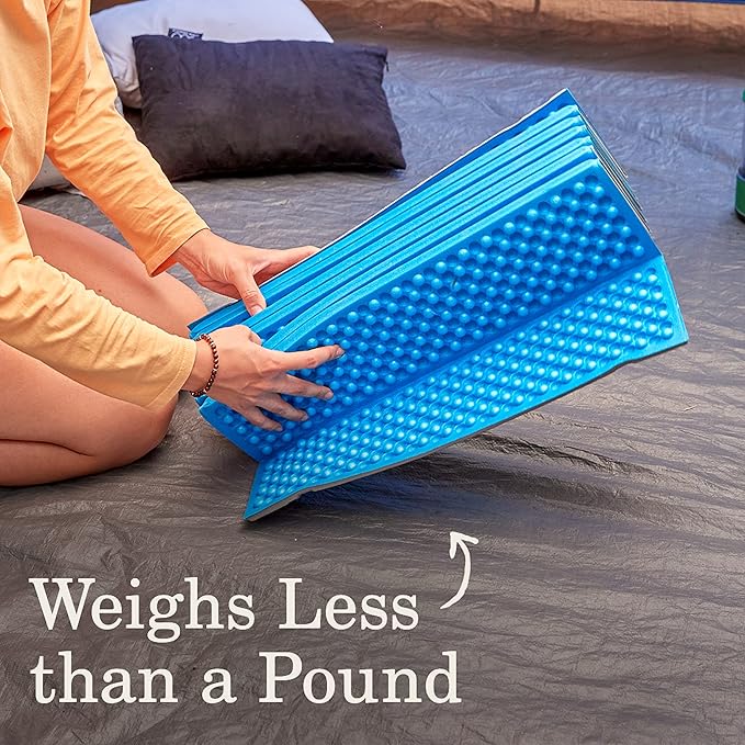 Coleman River Rest Lightweight Folding Foam Camping Sleeping Pad, 73 x 23 x 0.6 Inches, Comfortable Egg Carton Design, Insulated for Extra Warmth